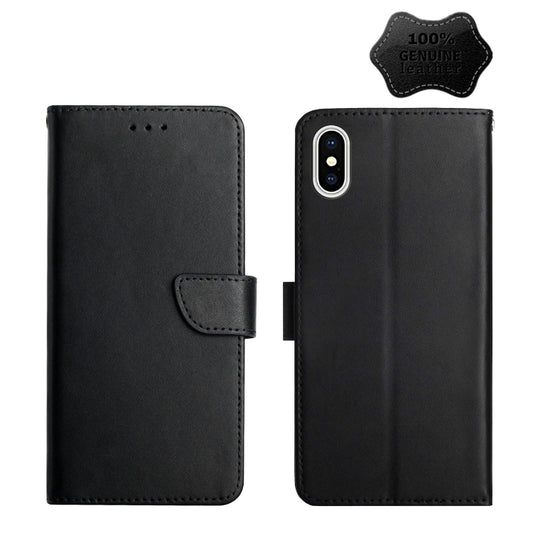 For iPhone XS Max Genuine Leather Fingerprint-proof Horizontal Flip Phone Case(Black) - More iPhone Cases by buy2fix | Online Shopping UK | buy2fix