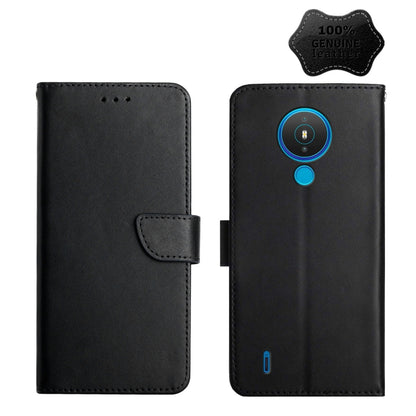 For Nokia 1.4 Genuine Leather Fingerprint-proof Horizontal Flip Phone Case(Black) - Nokia Cases by buy2fix | Online Shopping UK | buy2fix