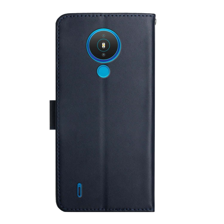 For Nokia 1.4 Genuine Leather Fingerprint-proof Horizontal Flip Phone Case(Blue) - Nokia Cases by buy2fix | Online Shopping UK | buy2fix