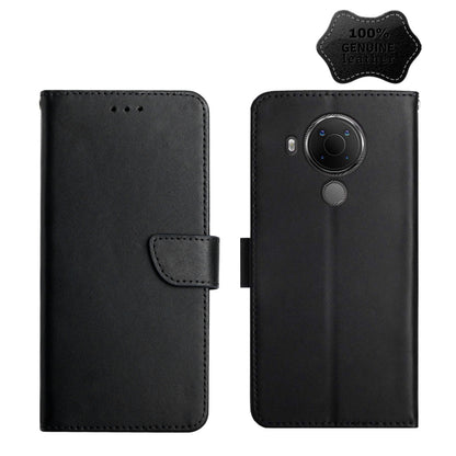For Nokia 5.4 Genuine Leather Fingerprint-proof Horizontal Flip Phone Case(Black) - Nokia Cases by buy2fix | Online Shopping UK | buy2fix