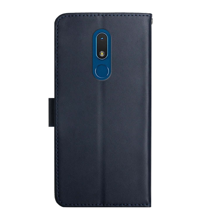 For Nokia C3 Genuine Leather Fingerprint-proof Horizontal Flip Phone Case(Blue) - Nokia Cases by buy2fix | Online Shopping UK | buy2fix