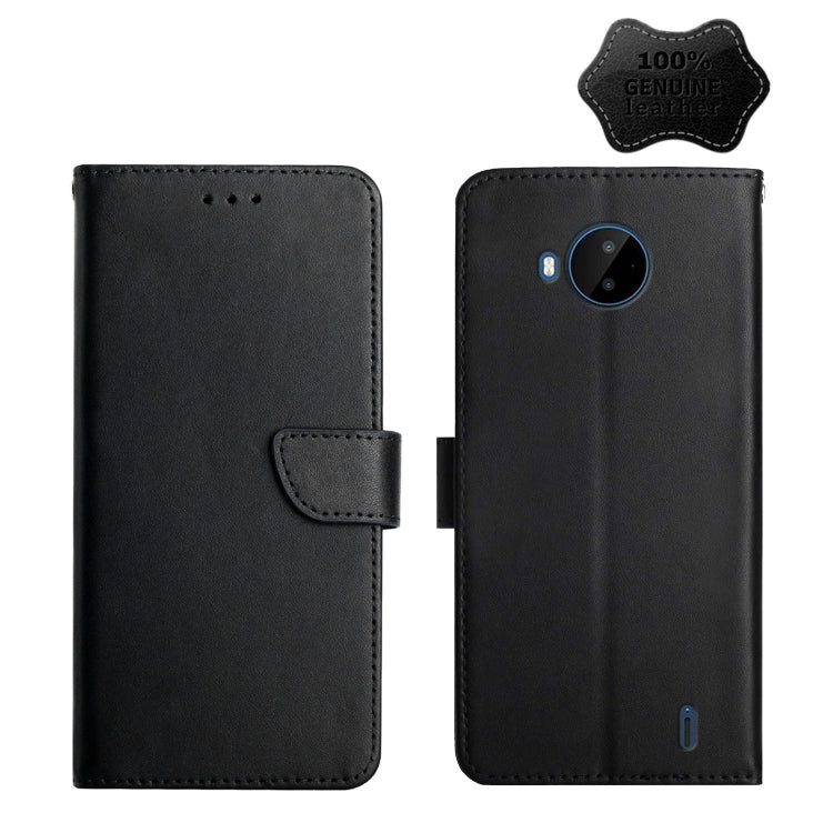 For Nokia C20 Plus Genuine Leather Fingerprint-proof Horizontal Flip Phone Case(Black) - Nokia Cases by buy2fix | Online Shopping UK | buy2fix