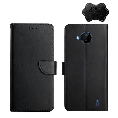 For Nokia C20 Plus Genuine Leather Fingerprint-proof Horizontal Flip Phone Case(Black) - Nokia Cases by buy2fix | Online Shopping UK | buy2fix