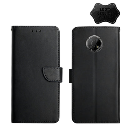 For Nokia G300 Genuine Leather Fingerprint-proof Horizontal Flip Phone Case(Black) - Nokia Cases by buy2fix | Online Shopping UK | buy2fix