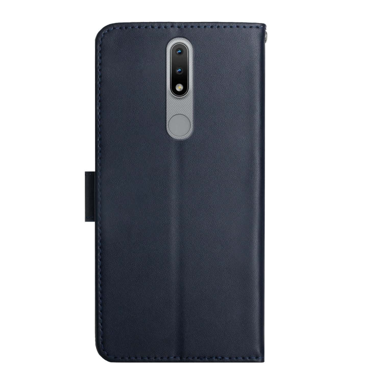 For Nokia 2.4 Genuine Leather Fingerprint-proof Horizontal Flip Phone Case(Blue) - Nokia Cases by buy2fix | Online Shopping UK | buy2fix