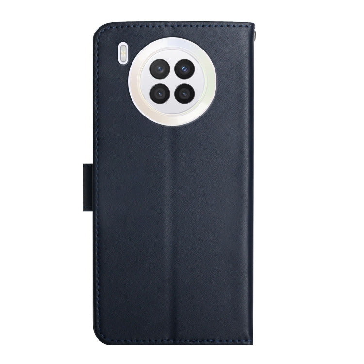 For Huawei Nova 8i/Honor 50 Lite Global Genuine Leather Fingerprint-proof Horizontal Flip Phone Case(Blue) - Huawei Cases by buy2fix | Online Shopping UK | buy2fix