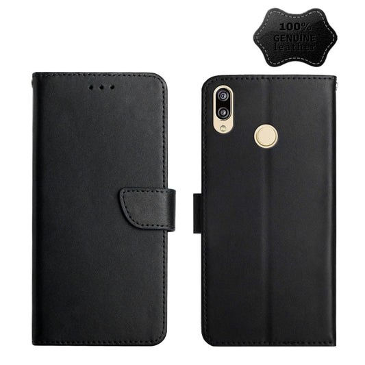 For Huawei P20 Lite Genuine Leather Fingerprint-proof Horizontal Flip Phone Case(Black) - Huawei Cases by buy2fix | Online Shopping UK | buy2fix