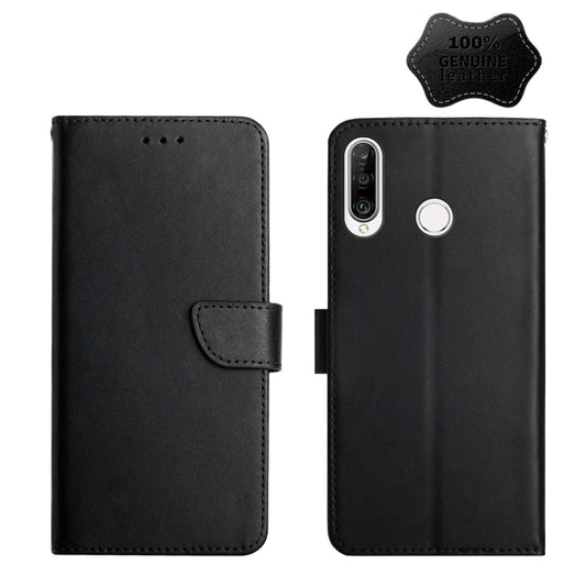 For Huawei P30 Lite Genuine Leather Fingerprint-proof Horizontal Flip Phone Case(Black) - Huawei Cases by buy2fix | Online Shopping UK | buy2fix