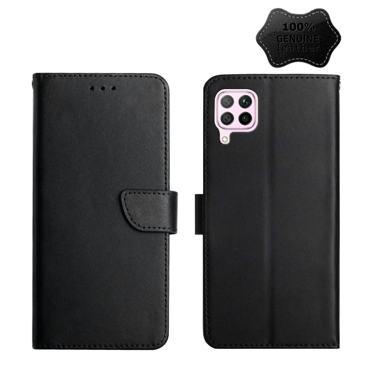 For Huawei P40 Lite Genuine Leather Fingerprint-proof Horizontal Flip Phone Case(Black) - Huawei Cases by buy2fix | Online Shopping UK | buy2fix