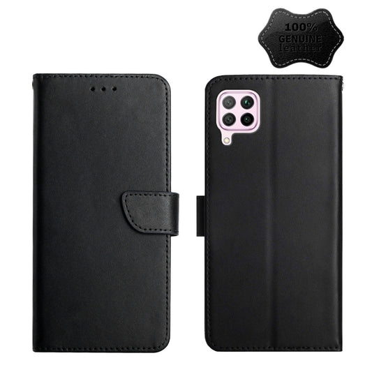 For Huawei P40 Lite Genuine Leather Fingerprint-proof Horizontal Flip Phone Case(Black) - Huawei Cases by buy2fix | Online Shopping UK | buy2fix