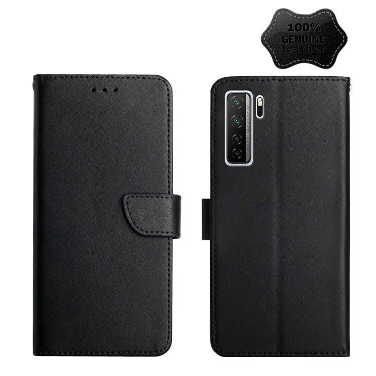 For Huawei P40 Lite 5G Genuine Leather Fingerprint-proof Horizontal Flip Phone Case(Black) - Huawei Cases by buy2fix | Online Shopping UK | buy2fix