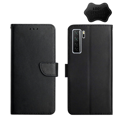 For Huawei P40 Lite 5G Genuine Leather Fingerprint-proof Horizontal Flip Phone Case(Black) - Huawei Cases by buy2fix | Online Shopping UK | buy2fix