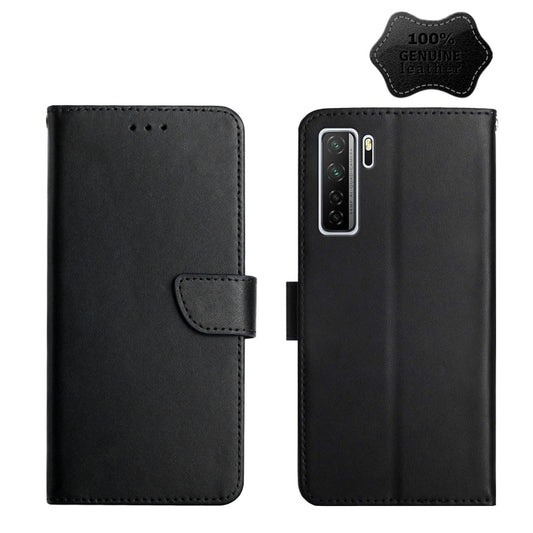 For Huawei P40 Lite 5G Genuine Leather Fingerprint-proof Horizontal Flip Phone Case(Black) - Huawei Cases by buy2fix | Online Shopping UK | buy2fix
