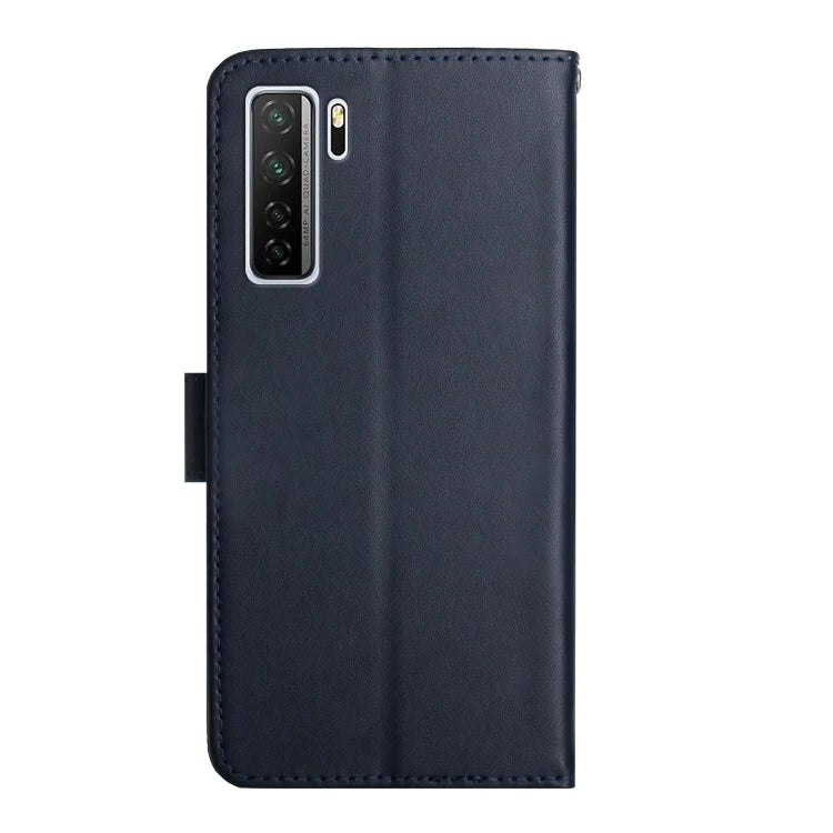 For Huawei P40 Lite 5G Genuine Leather Fingerprint-proof Horizontal Flip Phone Case(Blue) - Huawei Cases by buy2fix | Online Shopping UK | buy2fix