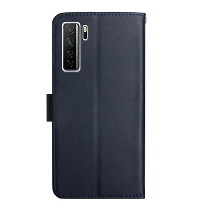 For Huawei P40 Lite 5G Genuine Leather Fingerprint-proof Horizontal Flip Phone Case(Blue) - Huawei Cases by buy2fix | Online Shopping UK | buy2fix