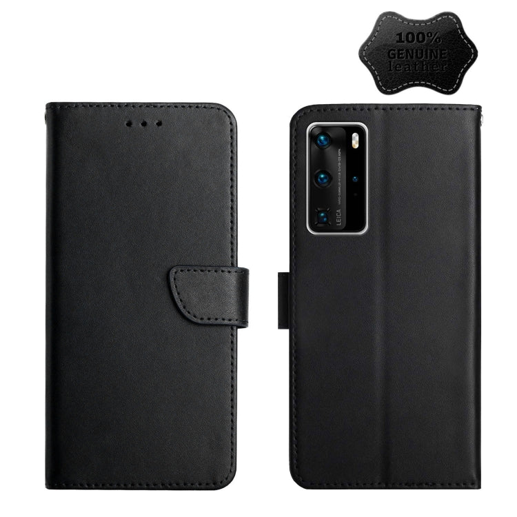 For Huawei P40 Pro Genuine Leather Fingerprint-proof Horizontal Flip Phone Case(Black) - Huawei Cases by buy2fix | Online Shopping UK | buy2fix