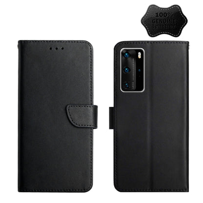For Huawei P40 Pro Genuine Leather Fingerprint-proof Horizontal Flip Phone Case(Black) - Huawei Cases by buy2fix | Online Shopping UK | buy2fix