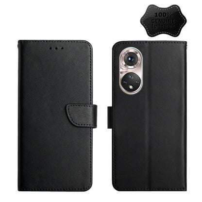 For Huawei P50 Genuine Leather Fingerprint-proof Horizontal Flip Phone Case(Black) - Huawei Cases by buy2fix | Online Shopping UK | buy2fix