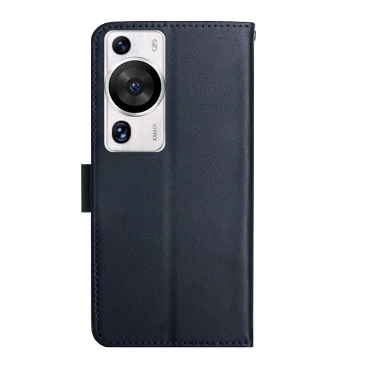 For Huawei P60 Pro Genuine Leather Fingerprint-proof Horizontal Flip Phone Case(Blue) - Huawei Cases by buy2fix | Online Shopping UK | buy2fix