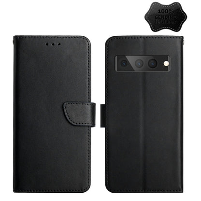 For Google Pixel 7 Pro Genuine Leather Fingerprint-proof Horizontal Flip Phone Case(Black) - Google Cases by buy2fix | Online Shopping UK | buy2fix