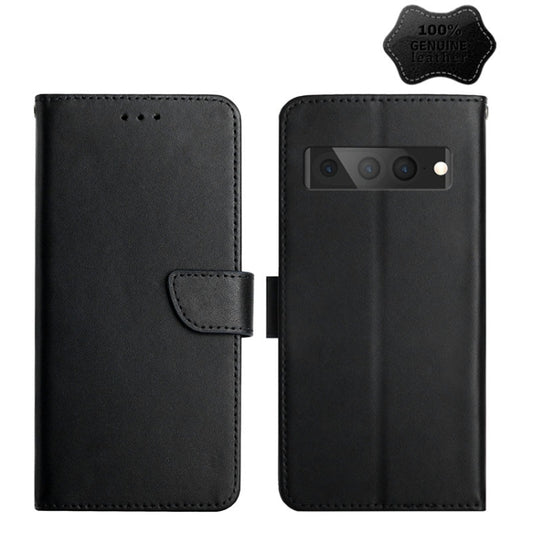 For Google Pixel 7 Pro Genuine Leather Fingerprint-proof Horizontal Flip Phone Case(Black) - Google Cases by buy2fix | Online Shopping UK | buy2fix