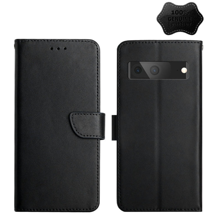 For Google Pixel 7 Genuine Leather Fingerprint-proof Horizontal Flip Phone Case(Black) - Google Cases by buy2fix | Online Shopping UK | buy2fix