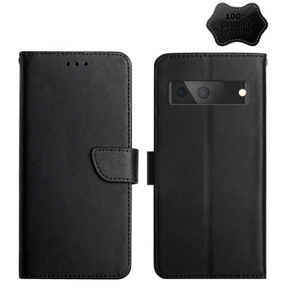 For Google Pixel 7 Genuine Leather Fingerprint-proof Horizontal Flip Phone Case(Black) - Google Cases by buy2fix | Online Shopping UK | buy2fix
