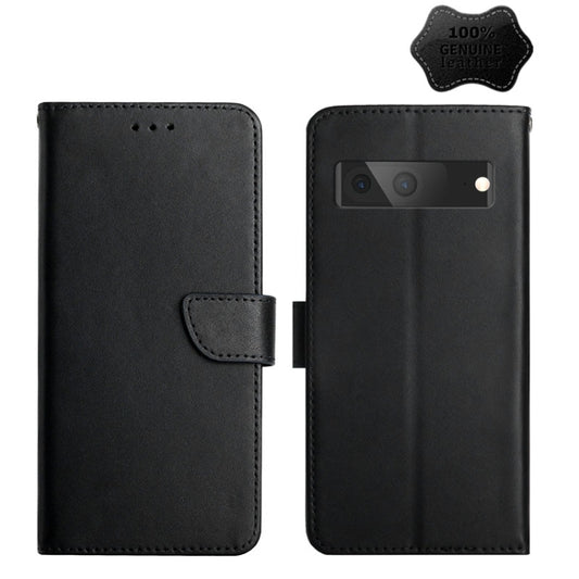 For Google Pixel 7 Genuine Leather Fingerprint-proof Horizontal Flip Phone Case(Black) - Google Cases by buy2fix | Online Shopping UK | buy2fix