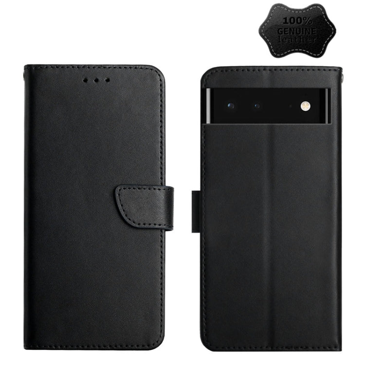 For Google Xperia 6 Genuine Leather Fingerprint-proof Horizontal Flip Phone Case(Black) - Google Cases by buy2fix | Online Shopping UK | buy2fix
