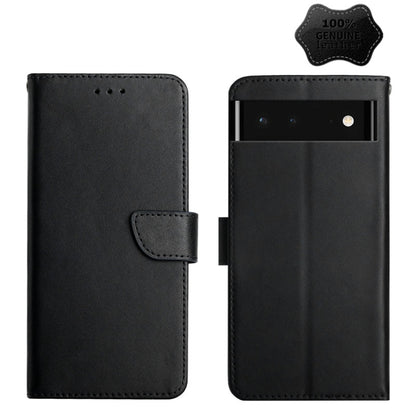 For Google Xperia 6 Genuine Leather Fingerprint-proof Horizontal Flip Phone Case(Black) - Google Cases by buy2fix | Online Shopping UK | buy2fix