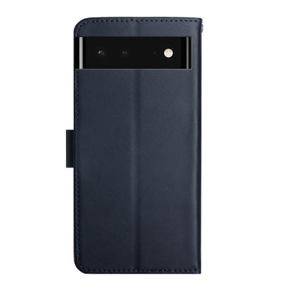 For Google Xperia 6 Genuine Leather Fingerprint-proof Horizontal Flip Phone Case(Blue) - Google Cases by buy2fix | Online Shopping UK | buy2fix
