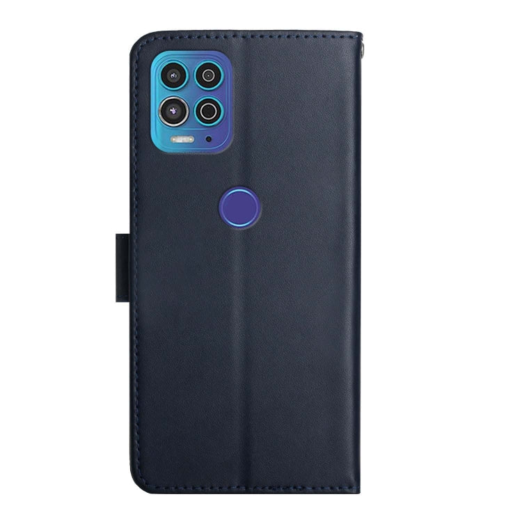 For Motorola Moto G100 Genuine Leather Fingerprint-proof Horizontal Flip Phone Case(Blue) - Motorola Cases by buy2fix | Online Shopping UK | buy2fix