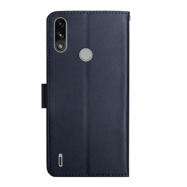 For Motorola Moto E7 Power Genuine Leather Fingerprint-proof Horizontal Flip Phone Case(Blue) - Motorola Cases by buy2fix | Online Shopping UK | buy2fix