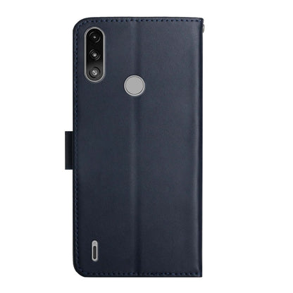 For Motorola Moto E7 Power Genuine Leather Fingerprint-proof Horizontal Flip Phone Case(Blue) - Motorola Cases by buy2fix | Online Shopping UK | buy2fix