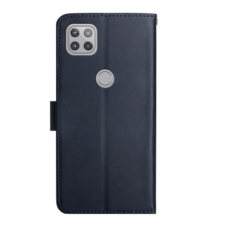 For Motorola Moto G 5G Genuine Leather Fingerprint-proof Horizontal Flip Phone Case(Blue) - Motorola Cases by buy2fix | Online Shopping UK | buy2fix