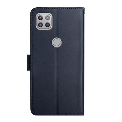 For Motorola Moto G 5G Genuine Leather Fingerprint-proof Horizontal Flip Phone Case(Blue) - Motorola Cases by buy2fix | Online Shopping UK | buy2fix