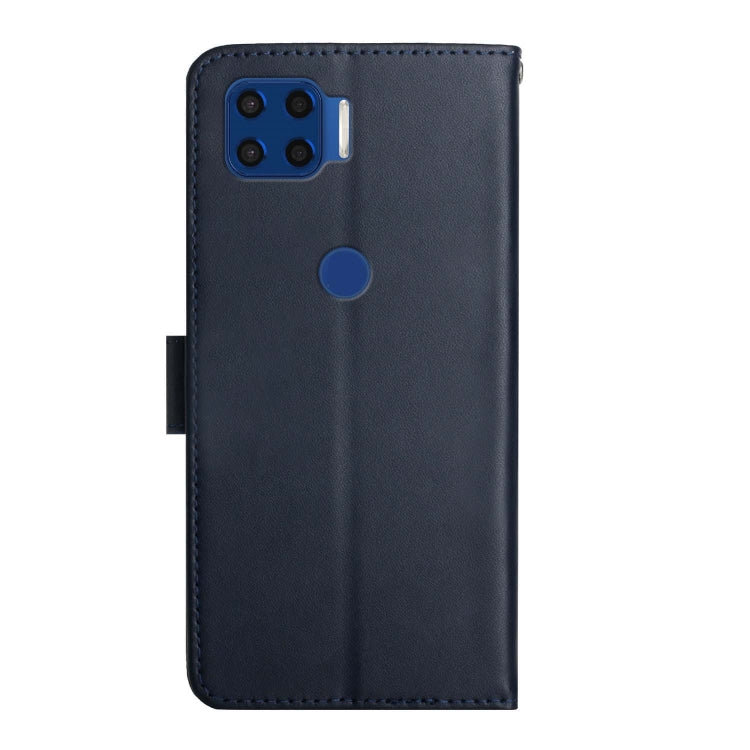 For Motorola Moto G 5G Plus Genuine Leather Fingerprint-proof Horizontal Flip Phone Case(Blue) - Motorola Cases by buy2fix | Online Shopping UK | buy2fix
