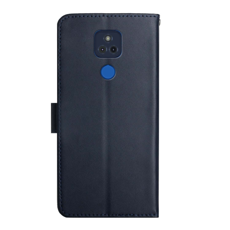For Motorola Moto G Play 2021 Genuine Leather Fingerprint-proof Horizontal Flip Phone Case(Blue) - Motorola Cases by buy2fix | Online Shopping UK | buy2fix