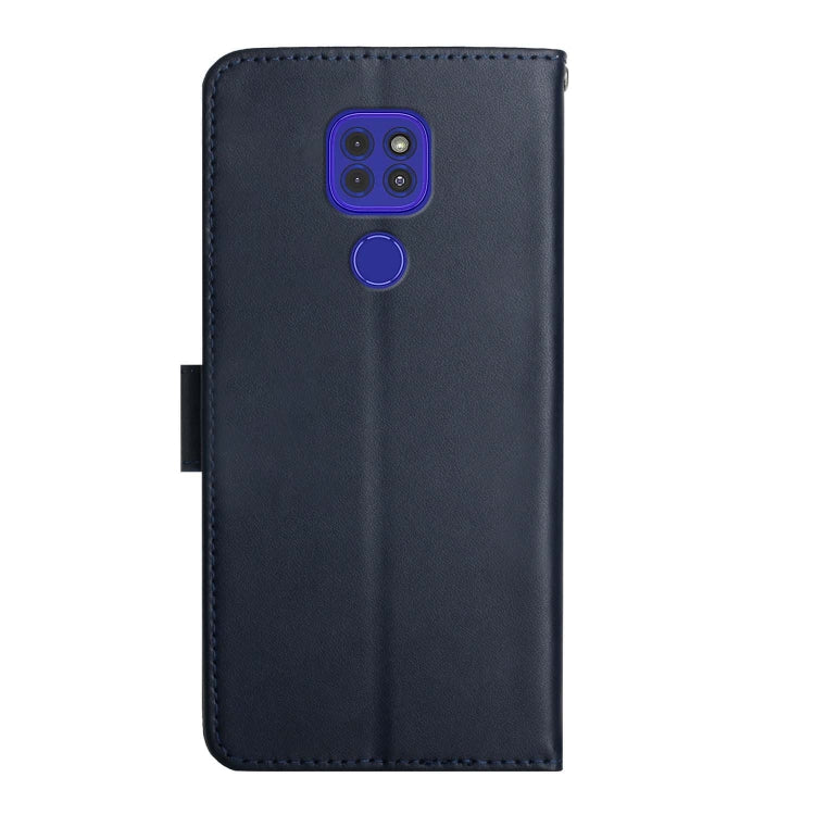 For Motorola Moto G9 Genuine Leather Fingerprint-proof Horizontal Flip Phone Case(Blue) - Motorola Cases by buy2fix | Online Shopping UK | buy2fix