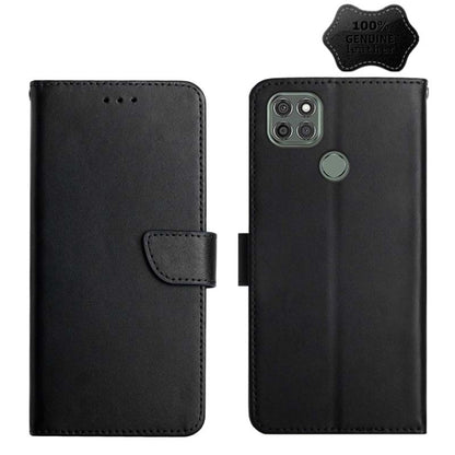 For Motorola Moto G9 Power Genuine Leather Fingerprint-proof Horizontal Flip Phone Case(Black) - Motorola Cases by buy2fix | Online Shopping UK | buy2fix