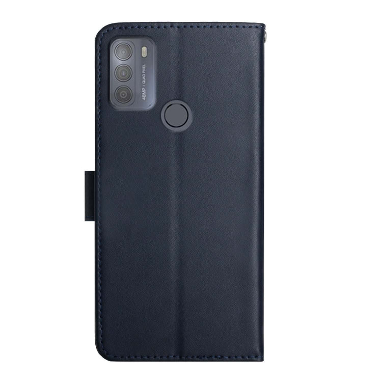 For Motorola Moto G50 Genuine Leather Fingerprint-proof Horizontal Flip Phone Case(Blue) - Motorola Cases by buy2fix | Online Shopping UK | buy2fix