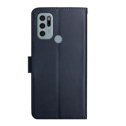 For Motorola Moto G60s Genuine Leather Fingerprint-proof Horizontal Flip Phone Case(Blue) - Motorola Cases by buy2fix | Online Shopping UK | buy2fix