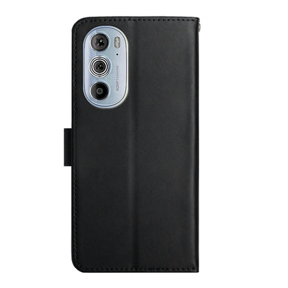 For Motorola Edge 30 Pro Genuine Leather Fingerprint-proof Horizontal Flip Phone Case(Black) - Motorola Cases by buy2fix | Online Shopping UK | buy2fix