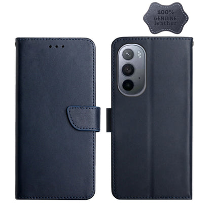 For Motorola Moto Edge X30 Genuine Leather Fingerprint-proof Horizontal Flip Phone Case(Blue) - Motorola Cases by buy2fix | Online Shopping UK | buy2fix