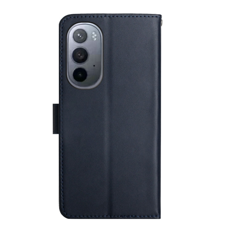 For Motorola Moto Edge X30 Genuine Leather Fingerprint-proof Horizontal Flip Phone Case(Blue) - Motorola Cases by buy2fix | Online Shopping UK | buy2fix