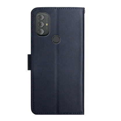 For Motorola Moto G Power 2022 Genuine Leather Fingerprint-proof Horizontal Flip Phone Case(Blue) - Motorola Cases by buy2fix | Online Shopping UK | buy2fix