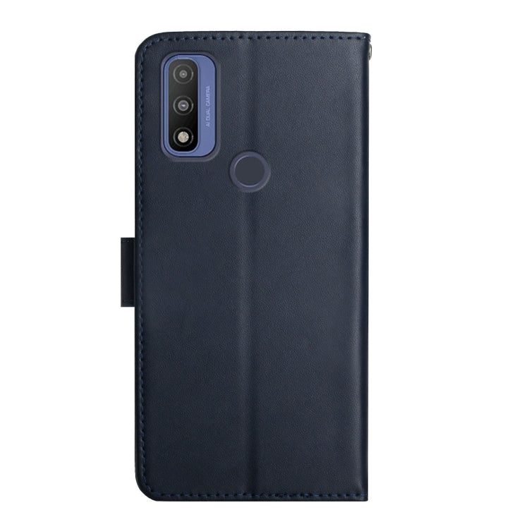 For Motorola Moto G Pure 2021 Genuine Leather Fingerprint-proof Horizontal Flip Phone Case(Blue) - Motorola Cases by buy2fix | Online Shopping UK | buy2fix
