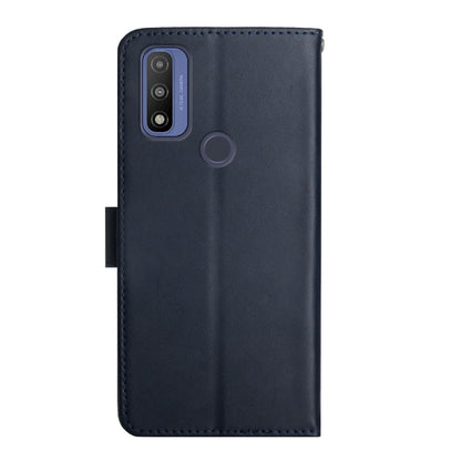 For Motorola Moto G Pure 2021 Genuine Leather Fingerprint-proof Horizontal Flip Phone Case(Blue) - Motorola Cases by buy2fix | Online Shopping UK | buy2fix