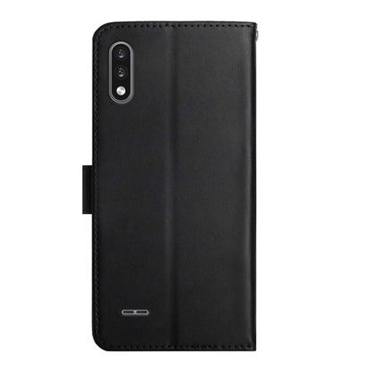 For LG K22 Genuine Leather Fingerprint-proof Flip Phone Case(Black) - LG Cases by buy2fix | Online Shopping UK | buy2fix