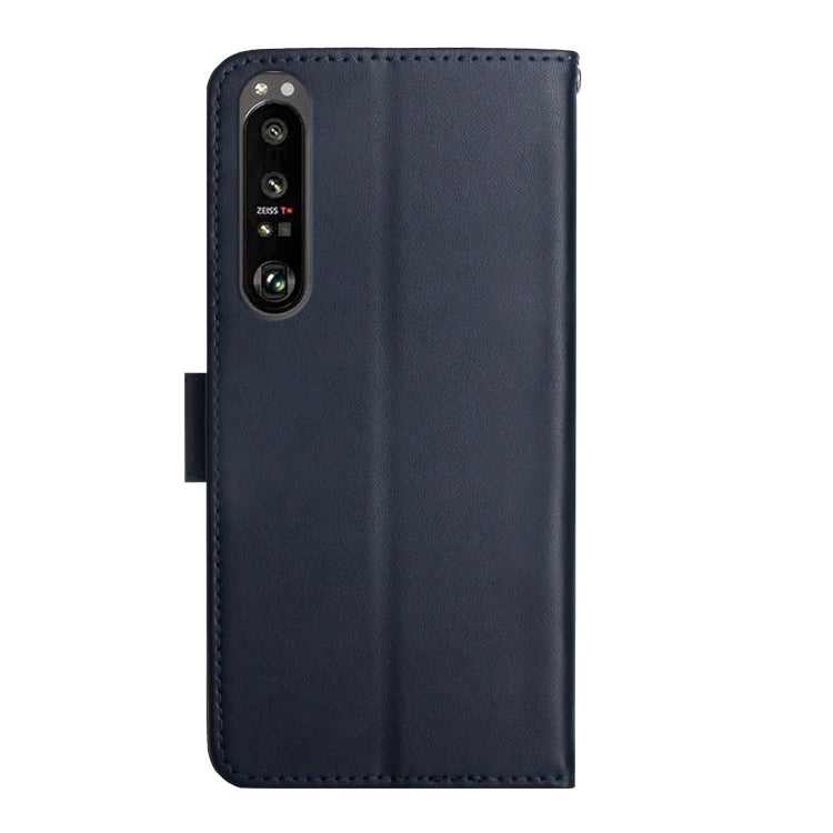 For Sony Xperia 1 III Genuine Leather Fingerprint-proof Flip Phone Case(Blue) - Sony Cases by buy2fix | Online Shopping UK | buy2fix